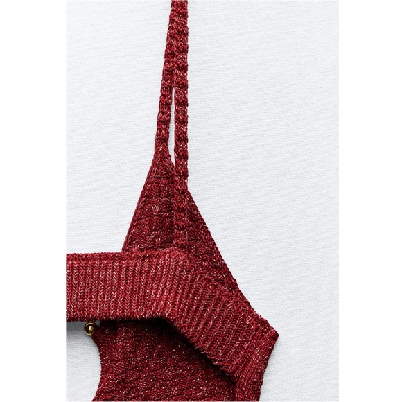 Zara BUCKLED CUT OUT KNIT DRESS - Picture 16 of 16